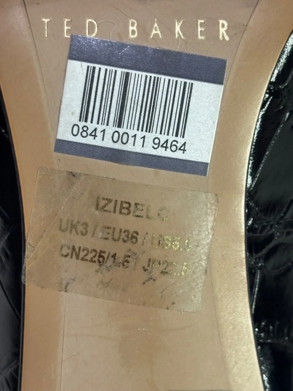 Rare! NWOT [Ted Baker] Black Crocodile Leather 4